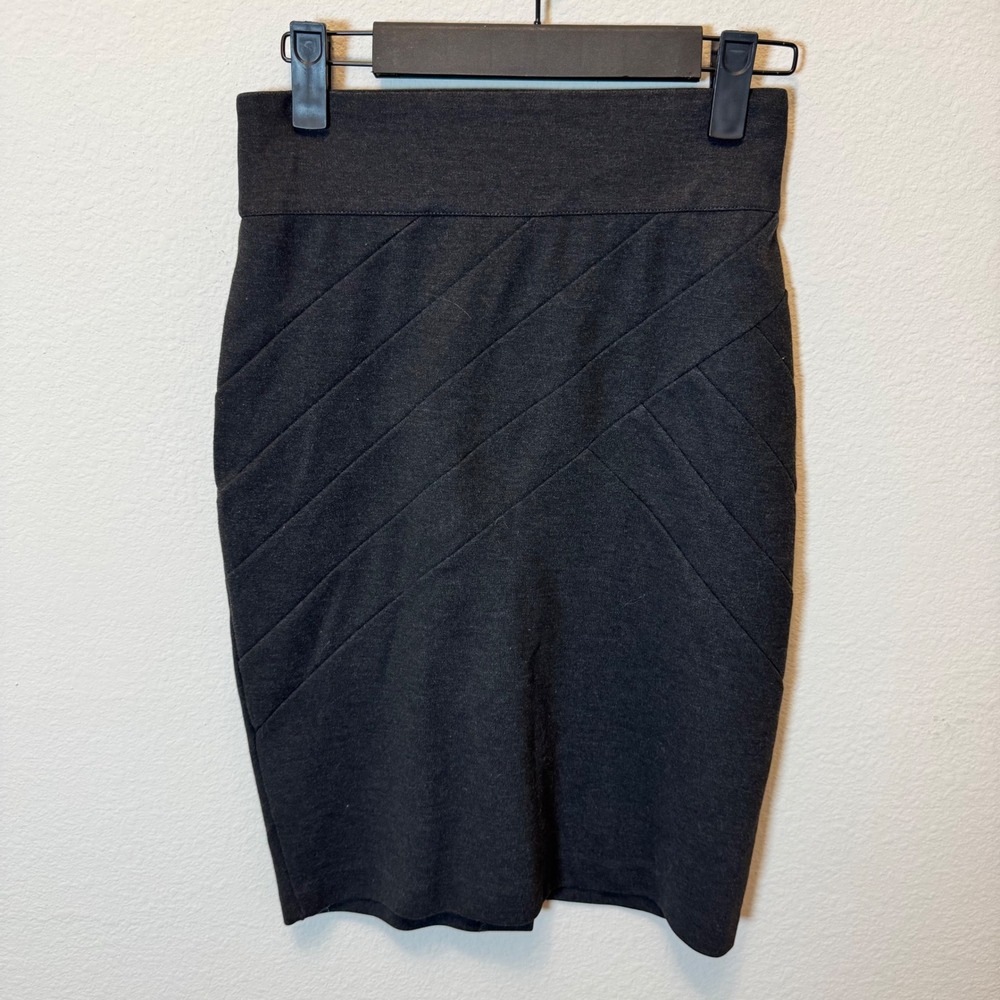 H&M‎ Women's Charcoal Grey Textured Pencil Skirt Knee Length Size 2